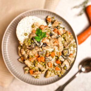 Veganes Hühnerfrikassee